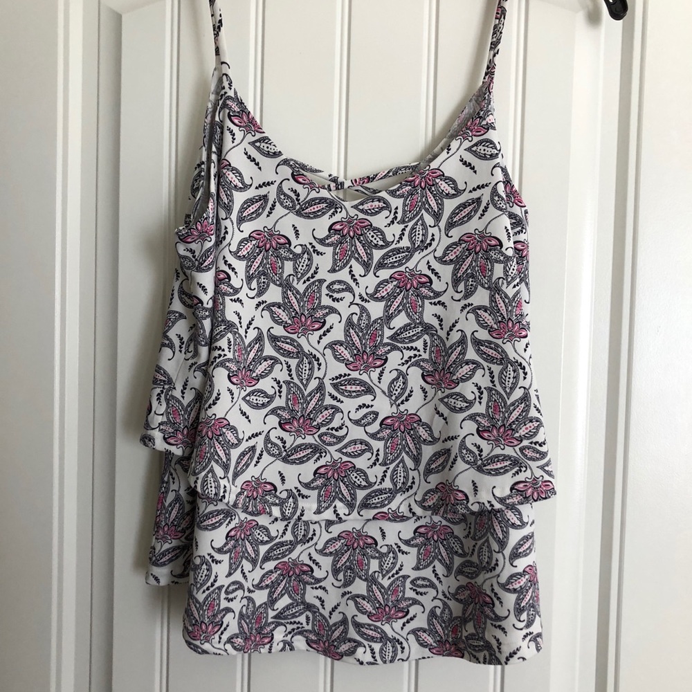 Silky floral tank top